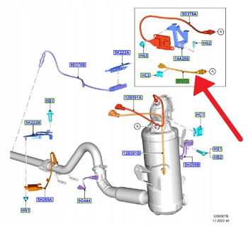 SONDA LAMBDA NOX 1.5 TDCI FORD FOCUS 2018- 2020 OE 2212545 _ JX61-9Y460-AA