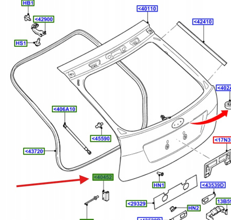 ODBÓJ KLAPY BAGAŻNIKA FUSION 2002- FOCUS 2004- 1354972 _ 2N11-N40452-BB