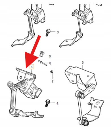 CZUJNIK POZIOMU XENON TYLNY VOLVO S40 2004- C70 C30 V50 OE 30659019