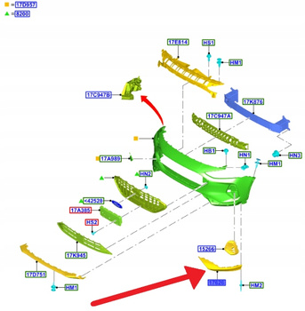 LISTWA ZDERZAKA LEWY PRZÓD FORD FOCUS 2022- OE 2532959 _ NX7B-17B636-UA