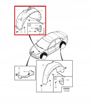 NADKOLE PRZÓD LEWA STRONA VOLVO S40 II 04-12 V50 I