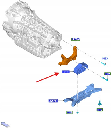 PODUSZKA SKRZYNI BIEGÓW AUTO FORD MUSTANG 17- 23- 2116368 _ JR3C-7E373-AA