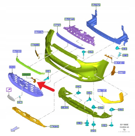 UCHWYT WSPORNIK KAMERA PRZÓD FORD KUGA 2024- 2730764 _ PV4B-19H455-SB