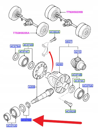 ZESTAW PODKŁADEK DYFERENCJAŁU FORD TRANSIT 2006- OE 1388095 _ 6C11-4663-AA