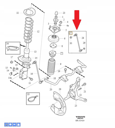 Łącznik stabilizatora Volvo OE 31201602