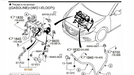 Wiązka elektryczna silnika - Mazda 3, 6, CX-5_KD4567020D