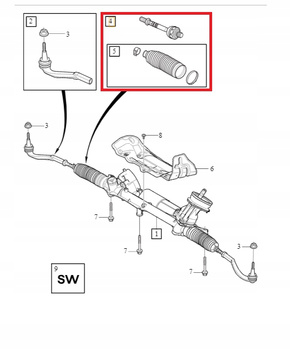 Zestaw drążka kierowniczego Volvo XC40