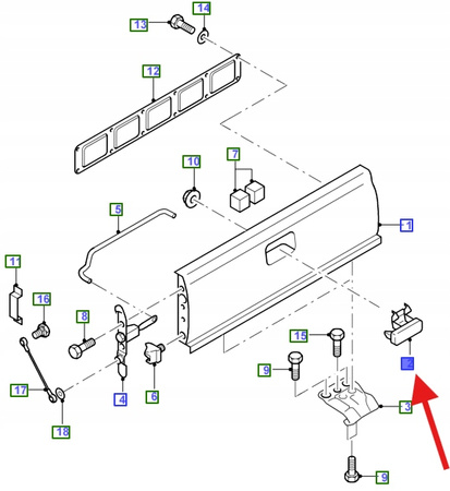 KLAMKA KLAPY TYŁ FORD RANGER 2006- 2009 OE 5031475 _ 6M34-J43170-KD84