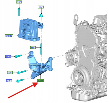 WSPORNIK ŁAPA SILNIKA FORD TRANSIT 2016- 2.0 Ecoblue 2005863 _ GK2Q-6030-AA