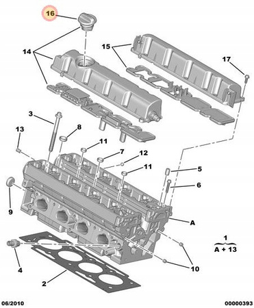 KOREK WLEWU OLEJU CITROEN C2 C3 C4 C5 C6 C8 DS4 JUMPY OE 025866