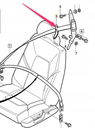 PRZELOTKA PASA KIEROWCY SZARA VOLVO S60 XC70 XC90 OE 39966529