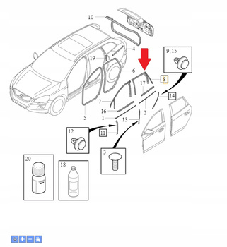 Uszczelka drzwi Volvo XC60 OE 31425688