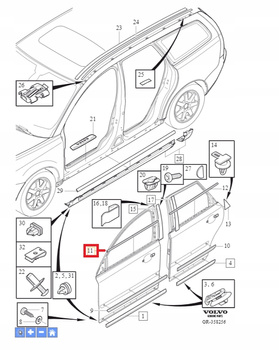 Listwa przednich drzwi Volvo V50, S40