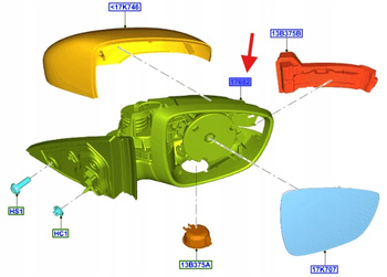 LUSTERKO ZEWNĘTRZNE PRAWE FORD OE FOCUS 2018- 2566267 _ JX7B-17E714-AD