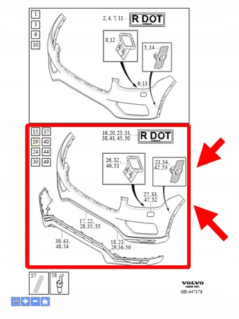 OSŁONA ZDERZAKA PRZÓD VOLVO XC90 2016-2019 OEM/OE 39799487