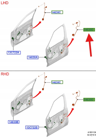 PRZEWÓD DRZWI LEWY PRZÓD S-MAX GALAXY 2010- 15 OE 1702656 _ AG9T-14A631-EC