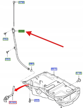 RURKA LEJEK BAGNETU OLEJU FORD 1.8 2.0 DURATEC 1376478 _ 6M2G-6754-AA