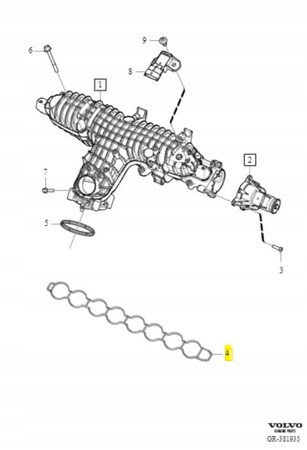 USZCZELKA KOLEKTORA SSĄCEGO 2.0 D4 B4 VOLVO S60 S80 V60 XC90 OE 31370166