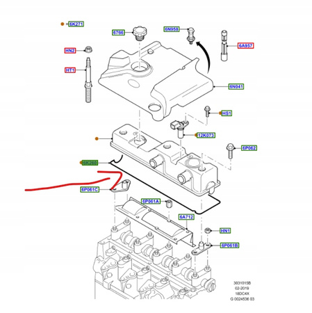 USZCZELKA POKRYWY CYLINDRÓW FORD FOCUS C-MAX _ _ 1078524 _ XS4Q-6K260-AB