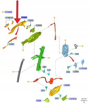 KLAMKA DRZWI PRZÓD L P FORD FOCUS 2018- OE 2342645 _ JX7B-22404-EAXWAA