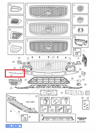 Listwa zderzaka przód lewa Volvo OE 31407981