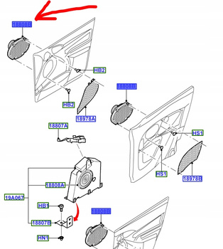 GŁOŚNIK DRZWI PRZÓD FORD FOCUS MK1 1998-2005 _1067665_XS4F-18808-AB