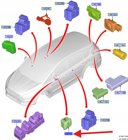 PRZEŁĄCZNIK BLOKADY DRZWI FORD EDGE MONDEO OE 1843253 _ DG9T-14776-AA3J