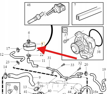 ZBIORNIK WYRÓWNAWCZY 2.5D 2.0B VOLVO C70 S70 V70 1997- 850 OE 9141095