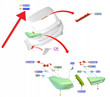 LAMPA LEWY TYŁ W KLAPĘ HATCHBACK FOCUS 2018- OE 2525733 _ JX7B-13A603-CD