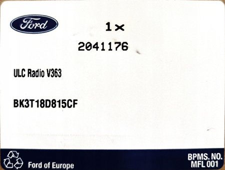RADIO USB FORD TRANSIT Mk7 2014