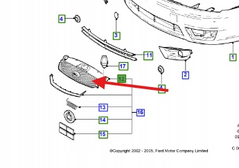 ATRAPA GRILL FORD MONDEO 2000-2007 1227095 _ 1S7X-8A100-AK