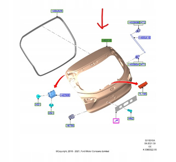 KLAPA TYLNA BAGAŻNIKA FORD FOCUS MK4 SEDAN 2018- 2566476 _ PJX7B-A40410-EC