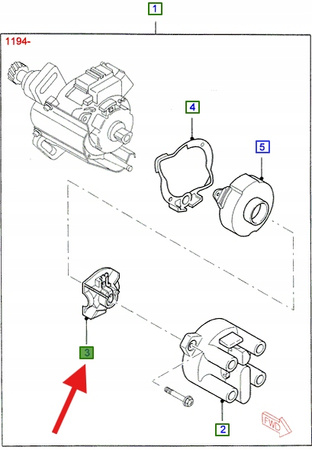 WIRNIK ROZDZIELACZ FORD PROBE 1994- 1997 OE 3993623 _ B6BF-18-V05
