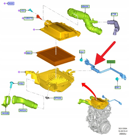 MOCOWANIE FILTRA POWIETRZA FORD CUSTOM 12- TRANSIT 1774392 _ BK21-9N612-AB
