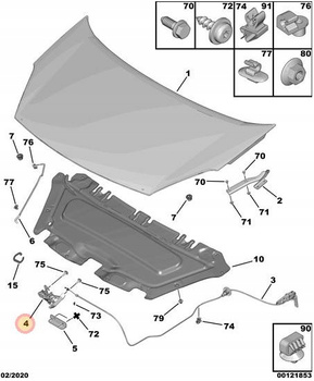 ZAMEK MASKI CITROEN BERLINGO B9 OE 7934E7