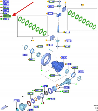 ŁOŻYSKO WAŁKA ATAKUJĄCEGO FORD MUSTANG 2015- TRANSIT 5302179 _ FL3W-4615-BB