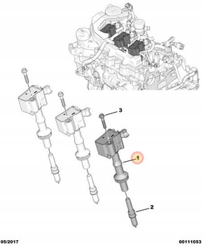 CEWKA ZAPŁONOWA CITROEN C3 C4 C5 BERLINGO DS3 DS4 DS5 OE 9808653680