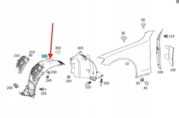 NADKOLE PRAWY PRZÓD MERCEDES C klasa W205 OE A2056903401
