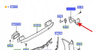 UCHWYT ZDERZAKA TYŁ PRAWY FORD OE MONDEO 2007-2014 7S71-N17E850-AS