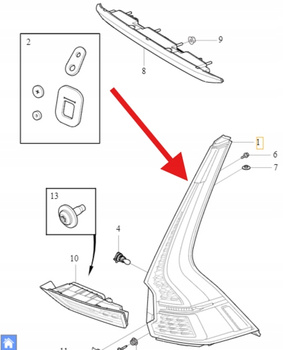 LAMPA TYLNA LEWA VOLVO XC60 2018- OE 32228914