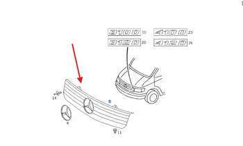 ATRAPA GRILL PRZÓD MERCEDES SPRINTER W901 - W904 OE A9018800183
