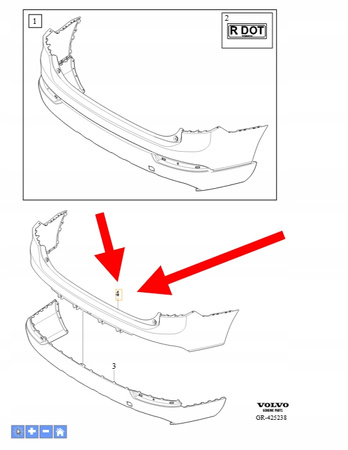 OSŁONA ZDERZAKA TYŁ GÓRNA VOLVO XC90 2016-2019 OEM/OE 40001930