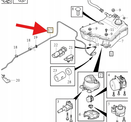 PRZEWÓD ADBLUE PODGZEWANY 2.0 D4 VOLVO XC40 2018- OE 32144018