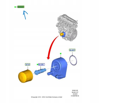 Chłodnica oleju - Ford C-Max B-Max Focus Fiesta_1925463_7S7G-6B856-CA