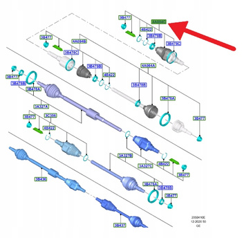 OSŁONA PRAWA PRZEGUBU WAŁU AUTOMAT 8F35 FOCUS 2018- 2512637 _ JX67-4A084-FA