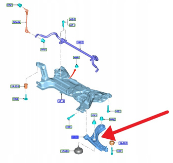 WAHACZ PRAWY PRZÓD FORD FOCUS 2018- OE 2203137 _ JX61-3A423-AEB