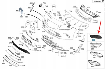 LEWA KRATKA ZAŚLEPKA ZDERZAKA PRZÓD MERCEDES A klasa W176 OE A1768853522