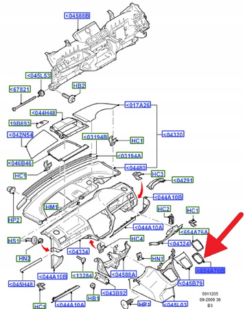 RAMKA CHROM KONSOLI ŚRODEK KUGA 2008- OE 1508026 _ 7M51-R045K08-AASMH6