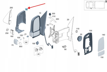 OBUDOWA LUSTERKA LEWA MERCEDES SPRINTER W906 W907 W910 OE A0008111022