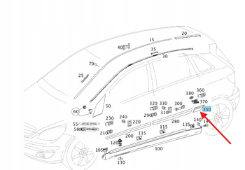 LISTWA TYLNA LEWA NA BŁOTNIK MERCEDES B klasa W245 OE A1696903962